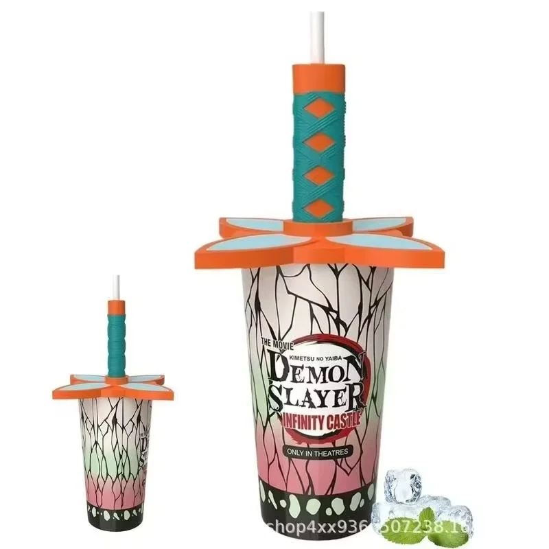 Tasse à eau Infinity Castle Anime avec poignée en forme d'épée, grande capacité, thème film, cadeau décoratif, objet de collection pour les fans d'anime