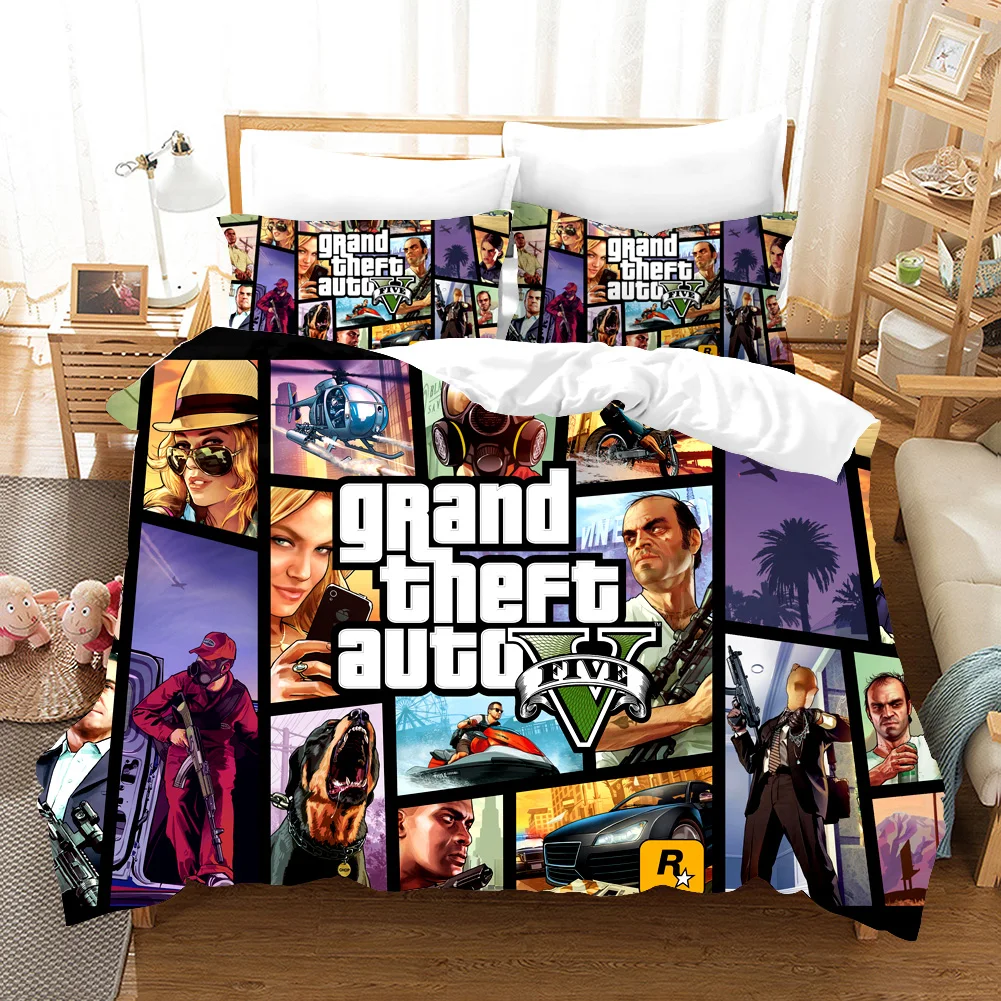 

Grand Theft Auto 5 Bedding Set Game Duvet Cover Sets Comforter Bed Linen Twin Queen King Single Size Dropshipping