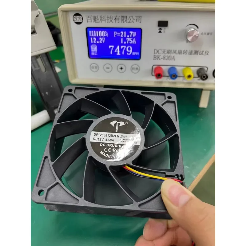 for New High Speed Fan 12038 12V Ball Bearing 4 Wire PWM Function Black Terminal