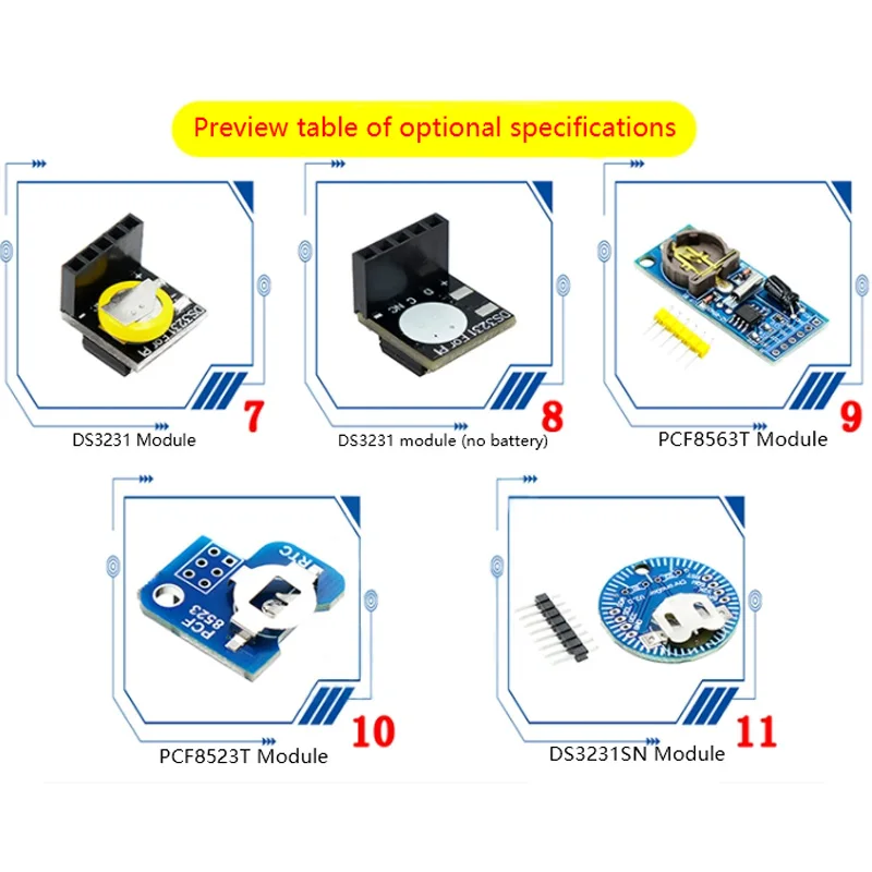 Серия модулей часов Raspberry Pi зарубежный высокоточный модуль RTC Модуль DS3231 и т. д. DS3231 DS1307 PCF8563T PCF8523T DS3231SN