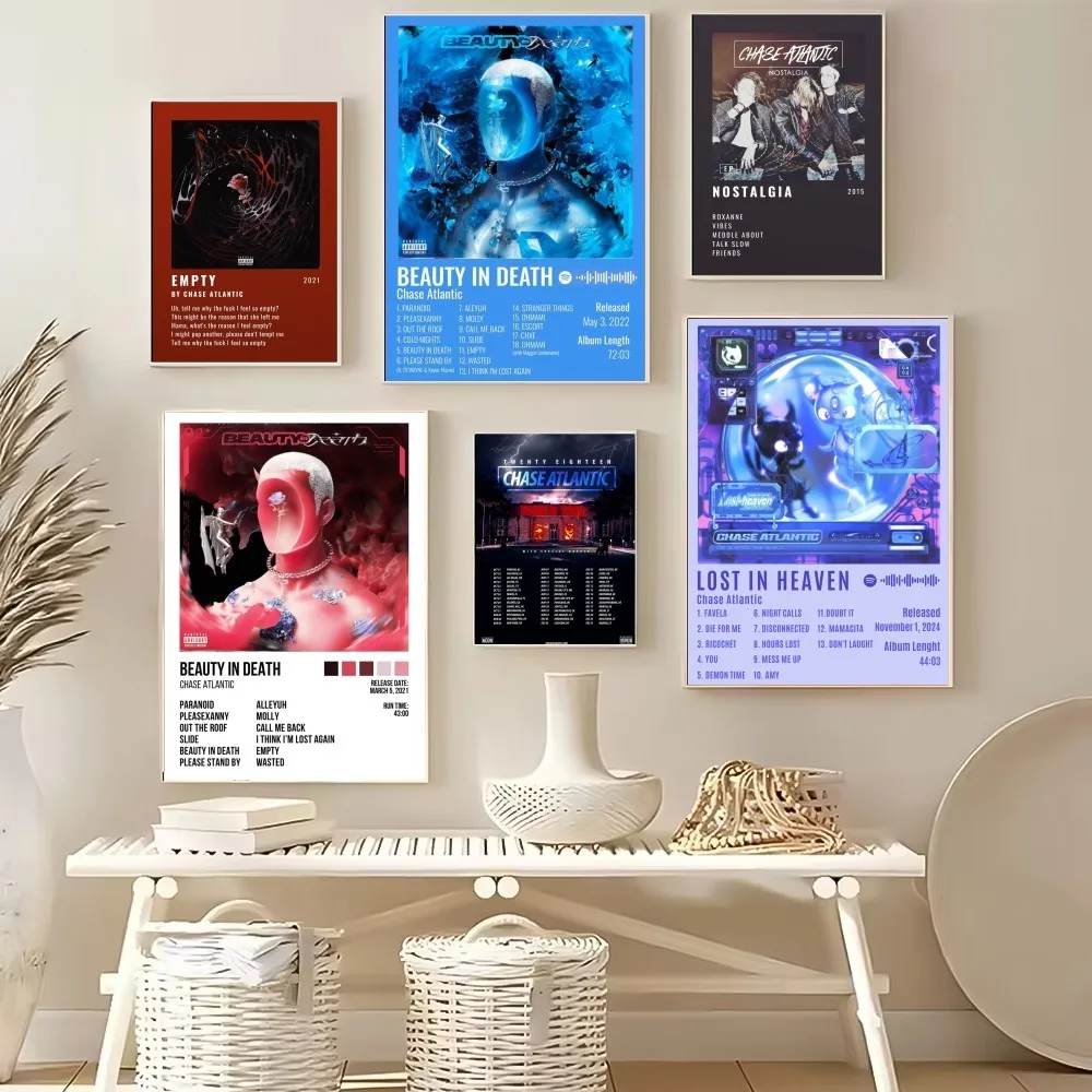 Rock band C-Chase A-Atlantic Album Poster HD Self-Adhesive Wall Art for Living Room Bedroom No Fade Modern Home Decor Stickers
