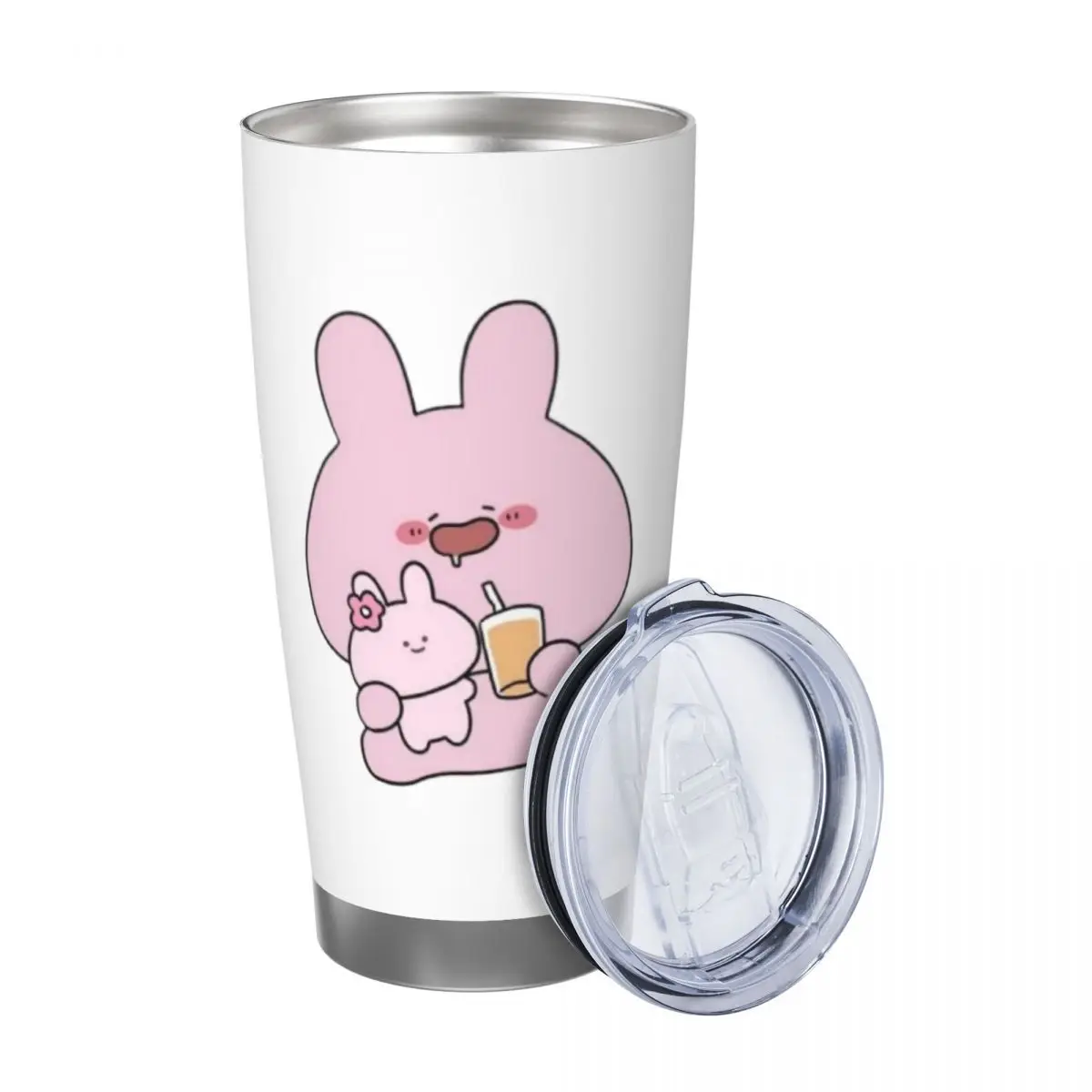 Asamimichaan Cute Asamimi 20oz Stainless Steel Car Mug Straw Thermal Iced Travel Cup Vacuum Insulated Coffee Hot Cup