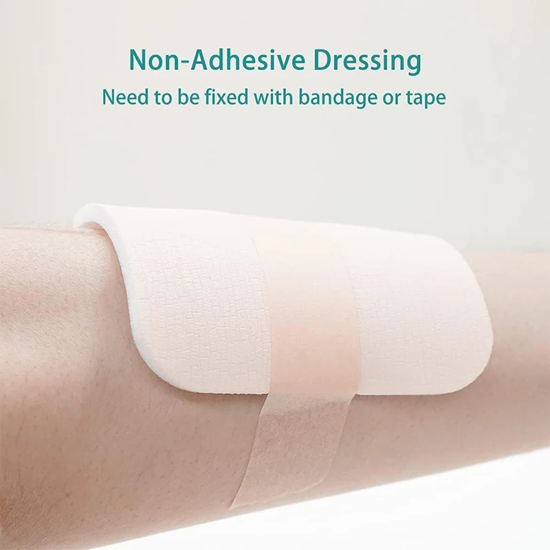 

1Pcs Silicone Foam Pad Square Shaped Borderless Foam Dressing Waterproof High Absorbency Wound Care Bandage For First Aid