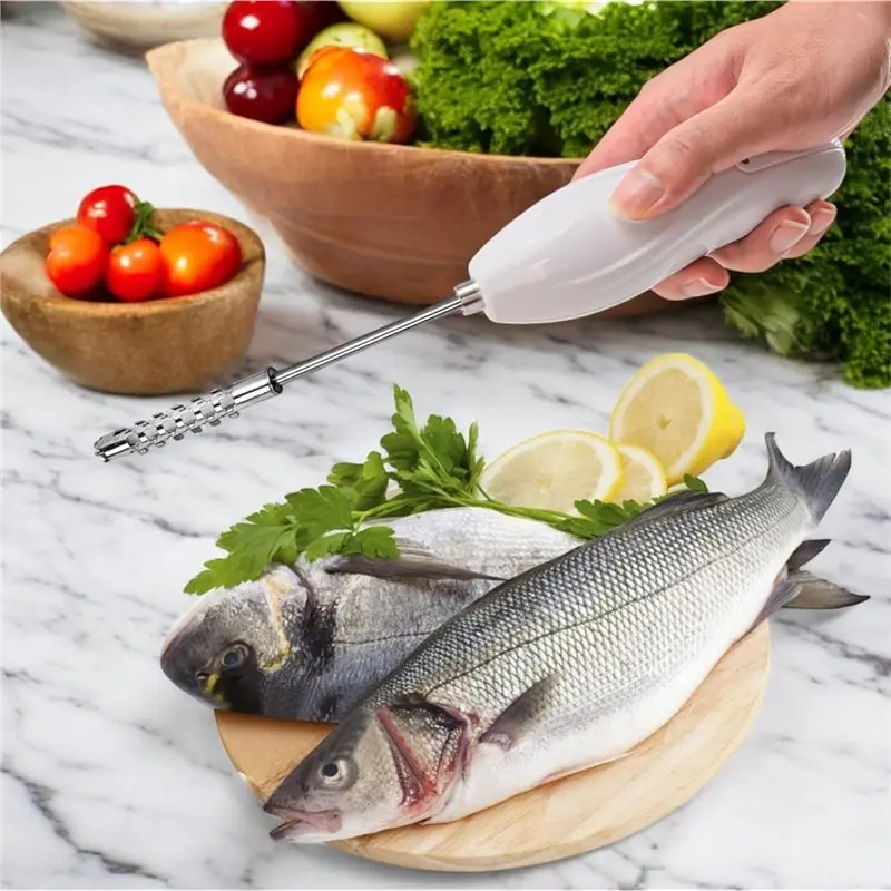ASWUT-Corer Tool Portable Vegetable Corer Cordless,Electric Scraping Scale Machine With 2 Cutter,Stainless Steel Fruit Digging