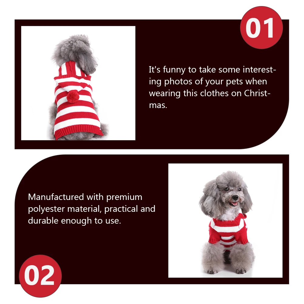 

Dog Sweater Christmas Small Sweaters Pet Knitting Puppy Outfit Outfits Polyester Apparel Cozy Warm