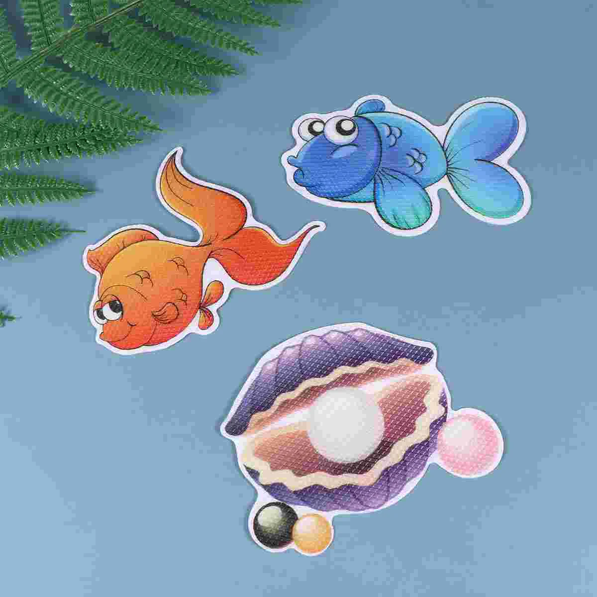 20pcs Shower Safety Treads Cartoon Marine Stickers Slipping Floor Decal Bathing Stickers Tub Pasters for Home Shop