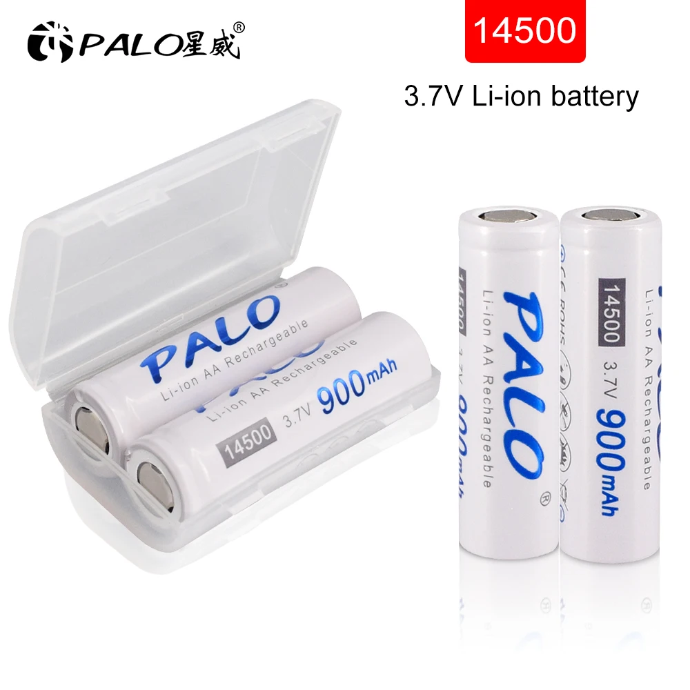 PALO 900mAh 3.7V AA 14500 akumulatory litowo-jonowe 14500 bateria AA ogniwo litowe do latarki Led reflektory latarka mysz