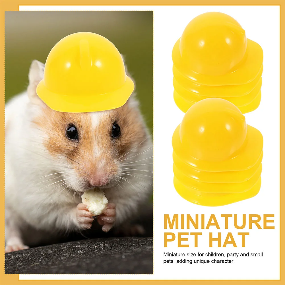 10 Pcs Mini Construction Hat Making Cap Toys for Girls Bird Safety Helmets Creative Pet Hard Baby Child