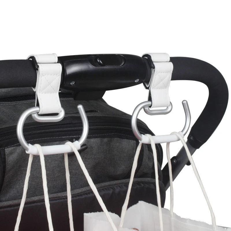 1-2Pcs PU Leather Stroller Hooks Rotate 360 Degrees Multifunctional Leather Hooks for Bags Stroller Accessories Christmas Gift