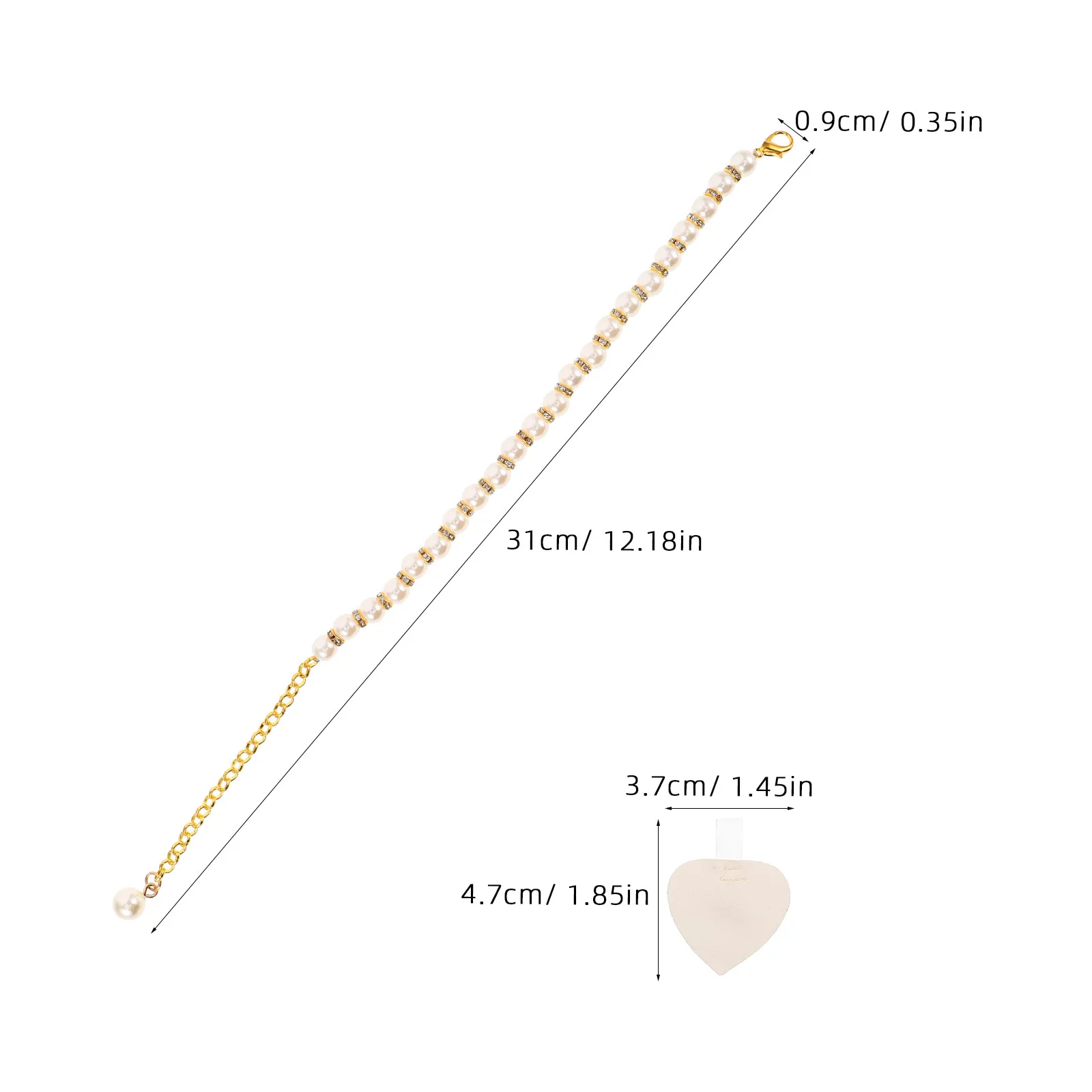 Faux Pearl High Heel Straps for Women – Adjustable Anti-Slip Self-Adhesive Heel Cushions for Pumps & Sandals