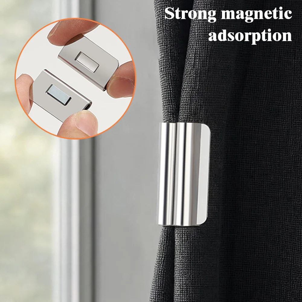 Strong Magnetic Curtain Tiebacks, No-Drill Blackout Clips – Keep Drapes Closed & Reduce Glare