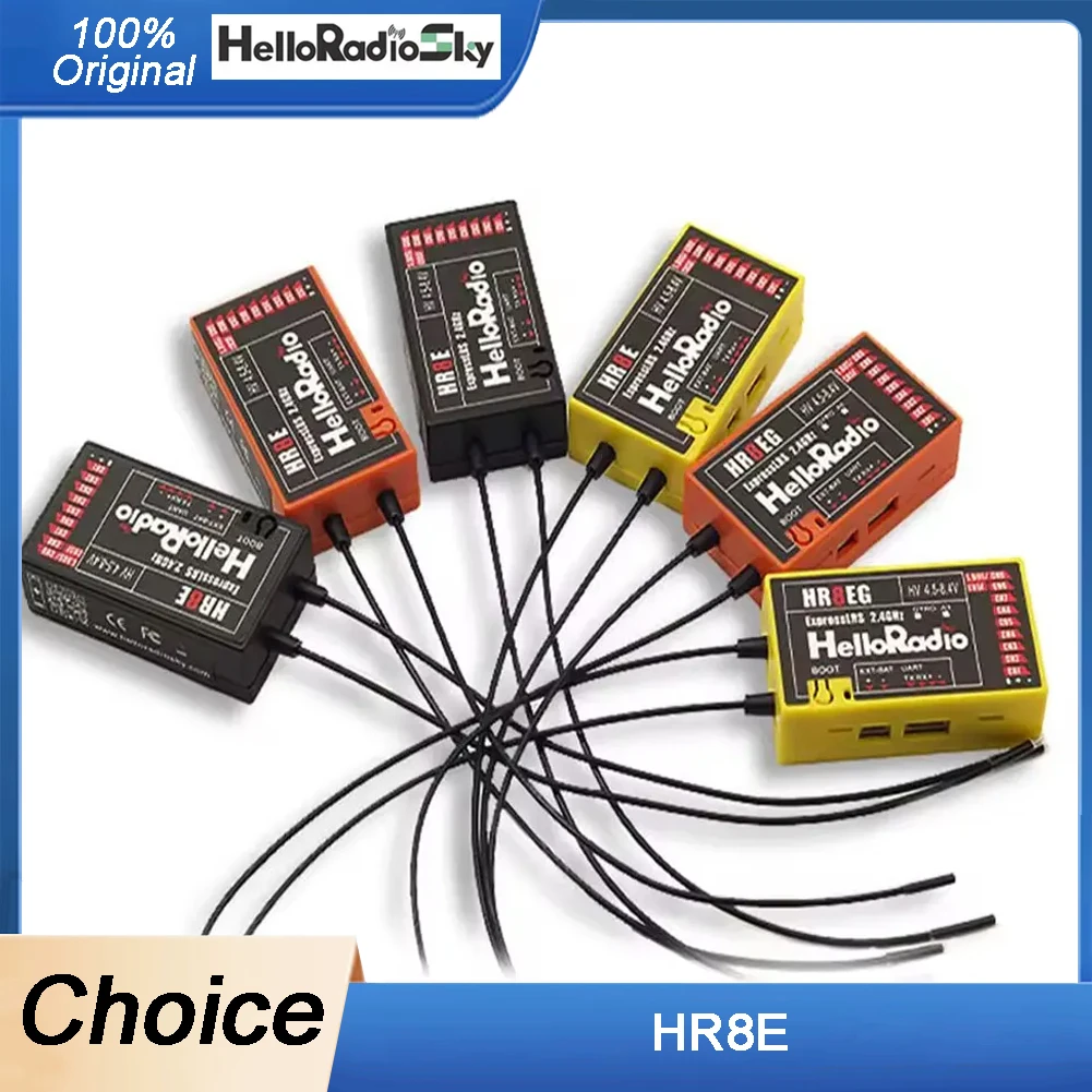 

HelloRadio HR8E ELRS PWM 9CH Receiver 2.4G Fixed Wing Aircraft Model Remote Control Drone Airplane
