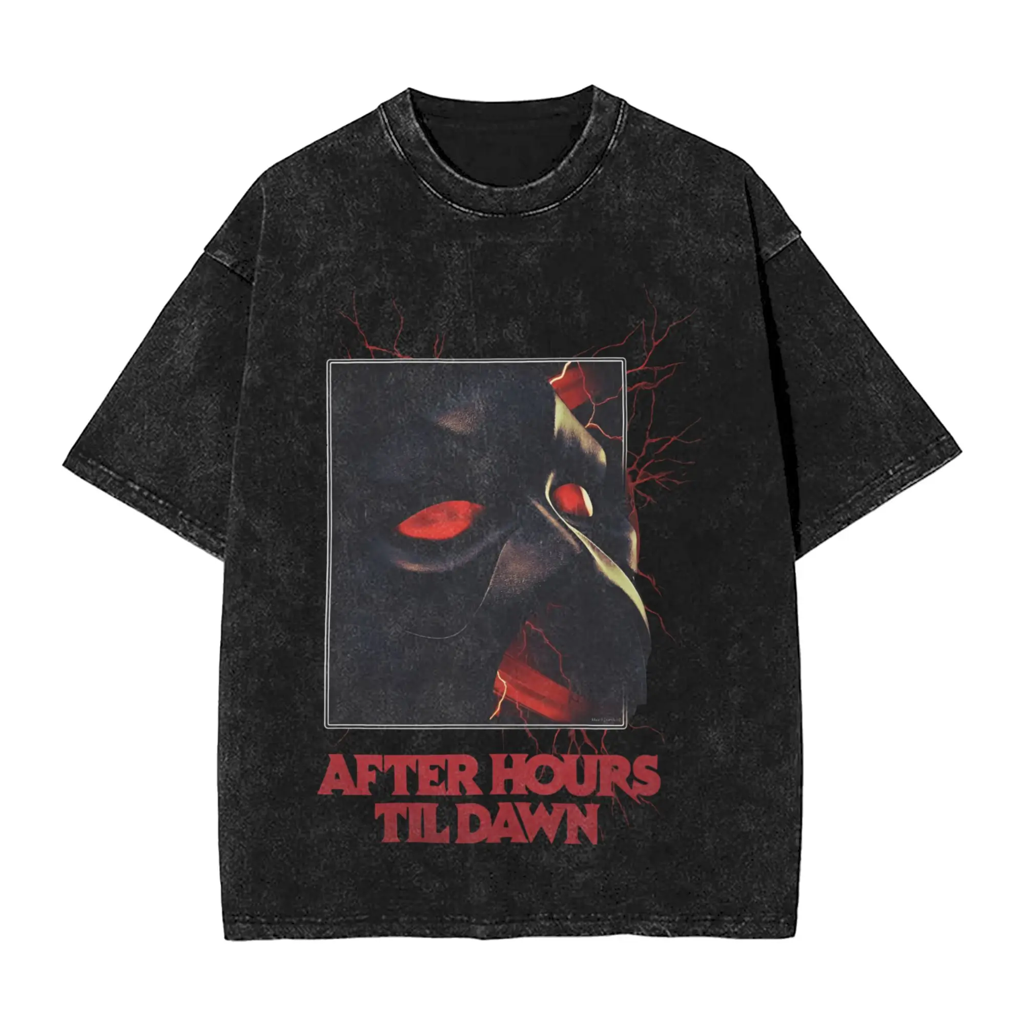 Harajuku Washed Shirt After Hours Til Dawn 2026 xo the weeknds Merch Vintage T Shirt High Street  Streetwear Short Sleeve
