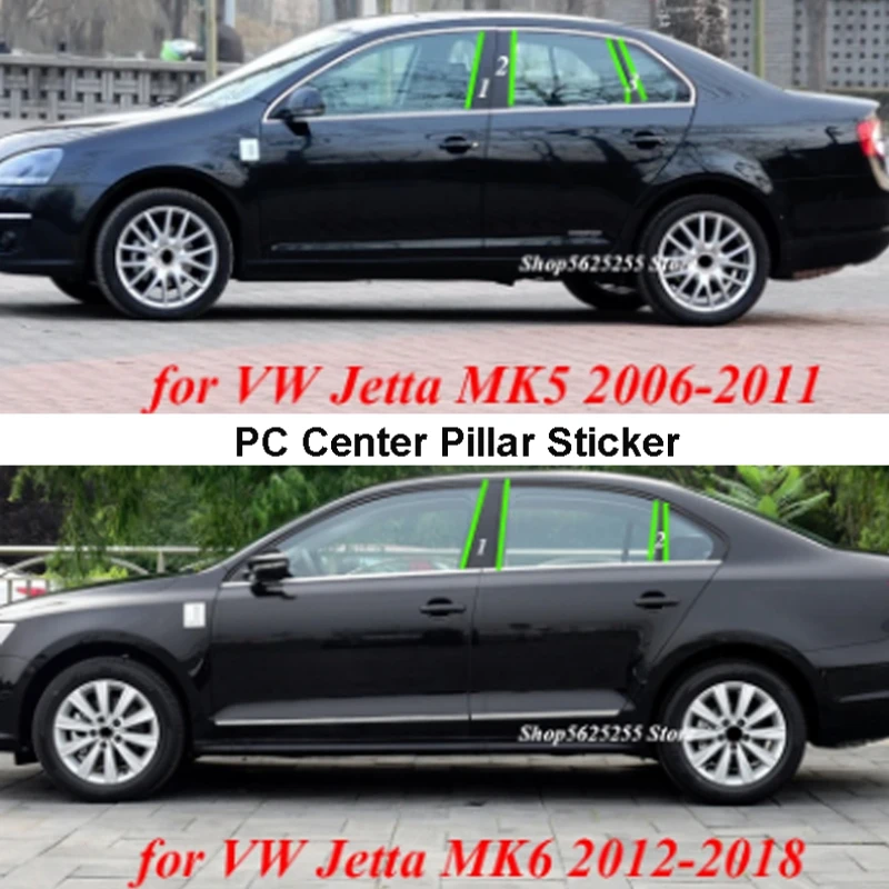 

Window Bright Strip PC Center Pillar Sticker Car for Volkswagen VW Jetta MK6 2006-2011 2012-2018 Accessories Protection