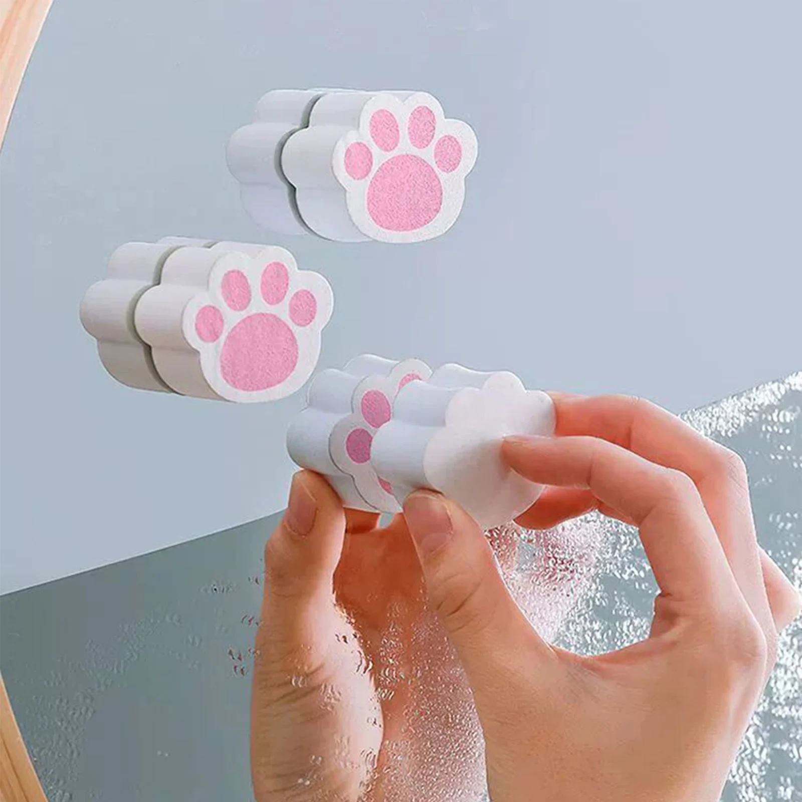 2/4pcs Mirror Wipe, Mirror Cleaning Sponge, Bathroom Kitchen Car Glass Cleaning Brush, Mirror Decontamination Sponge