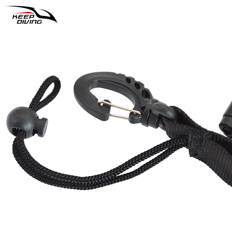Scuba Diving Camera Anti-lost Spiral Lanyard With 304 Stainless Steel Spring Safety Emergency Tool with Quick-release Buckle