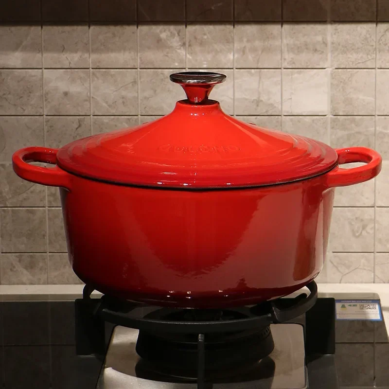 24cm Stew Soup Pot Enamel Pot Cast Iron Cooker Sprinkled Gold Enamel Stew Cookare Chicken Soup Braised Gift Mother's Gifts