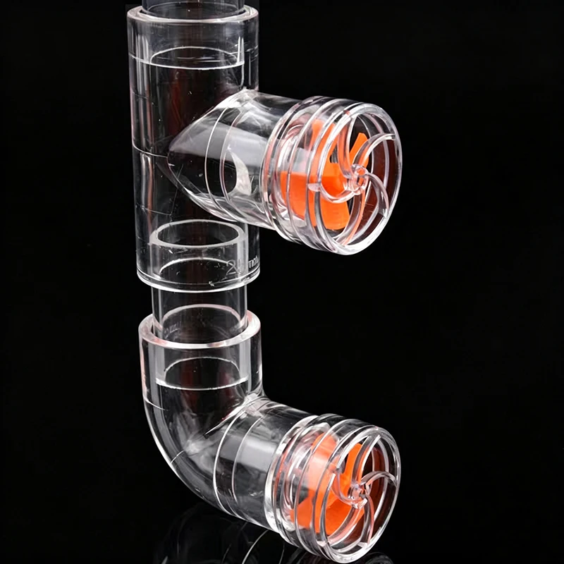 Transparentes automatisch rotierendes Lüfter-Set für Aquarien-Wasserauslassrohr-Zubehör, Fischbecken-Auslass, Aquarium-Filtersieb-Zubehör – Detail 12