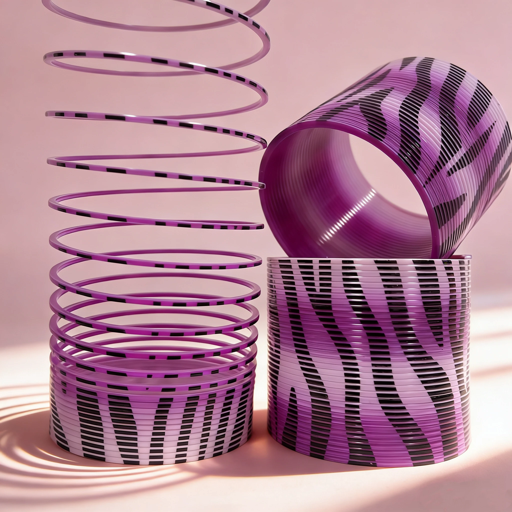 

1/3pcs Purple Striped Iridescent Magic Slinky, Festival Gift Colorful Rainbow Spring Toy for Kids & Adults