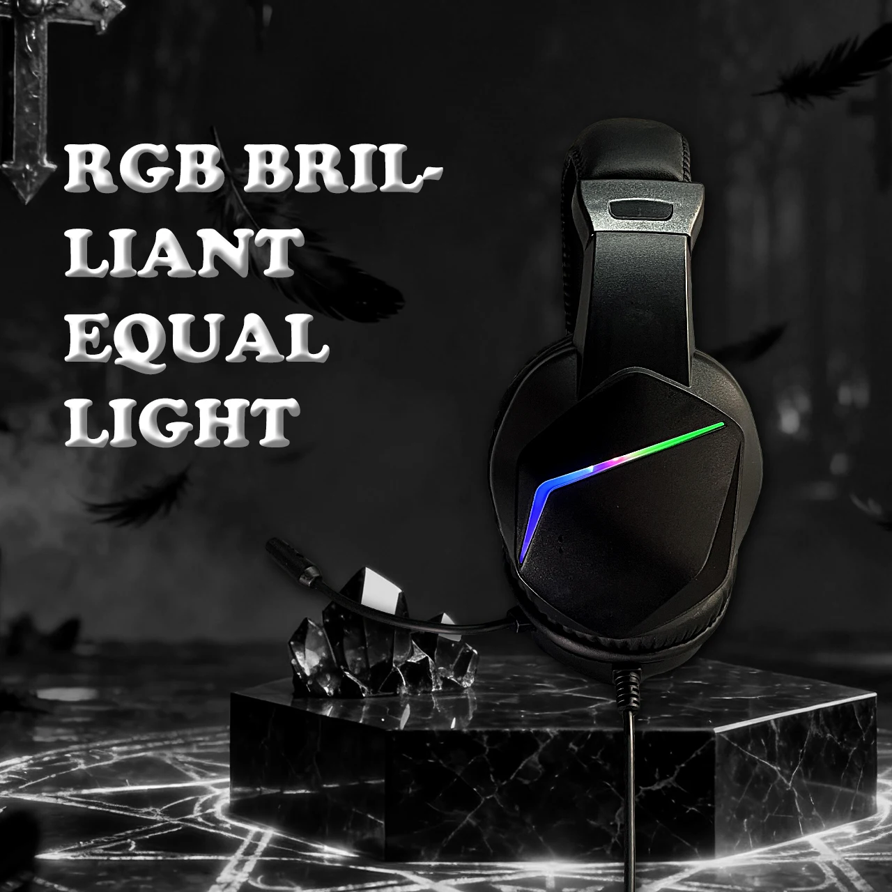 سماعات رأس سلكية H21 للألعاب والكمبيوتر والموسيقى تناسب الدورات عبر الإنترنت والمؤتمرات وأعياد الميلاد. يعمل مع PS4/PS5/Xbox/Switch/