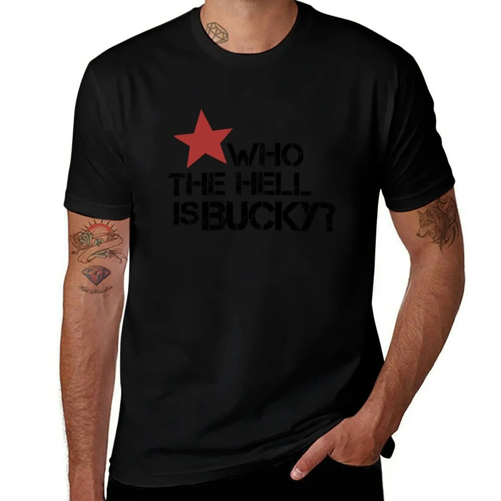 

who the hell is Bucky T-Shirt graphic t shirts shirts graphic tee valentines clothes vintage heavy weight t shirts for men