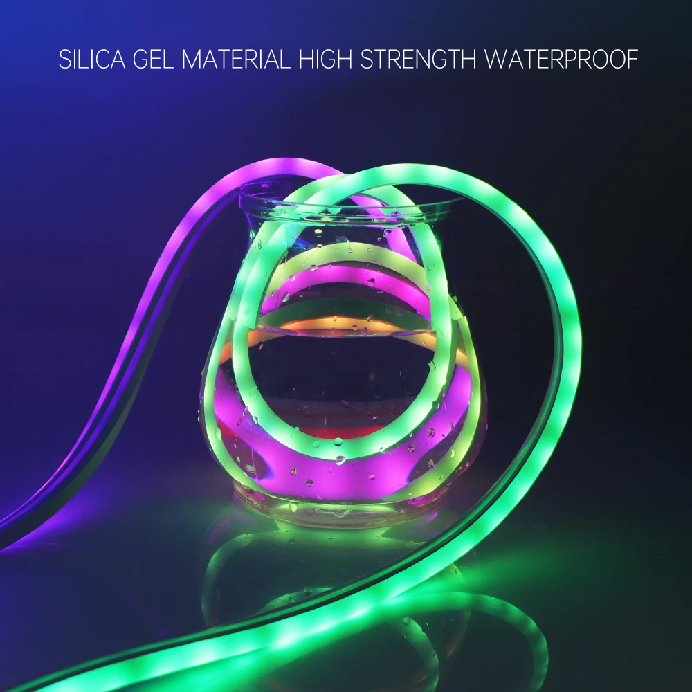 Tuya Smart 12V LED Neon Light Strip WiFi/Bluetooth/Remote Control RGBIC Dreamcolor IP67 Waterproof Flexible Tape for Room Decor