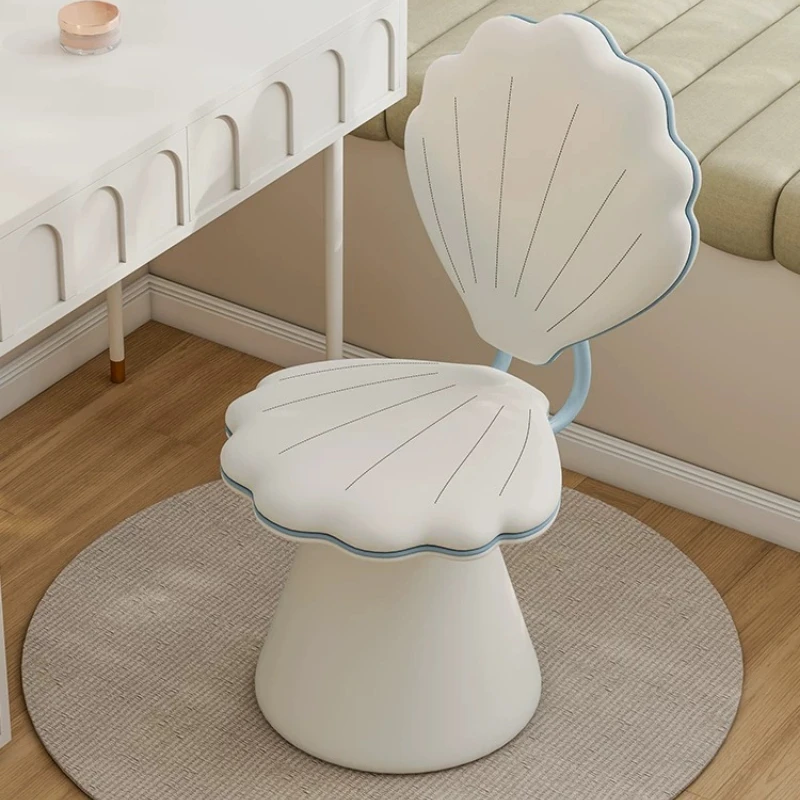 Cream wind bedroom makeup stool household rotatable backrest shell makeup chair high value dresser stool