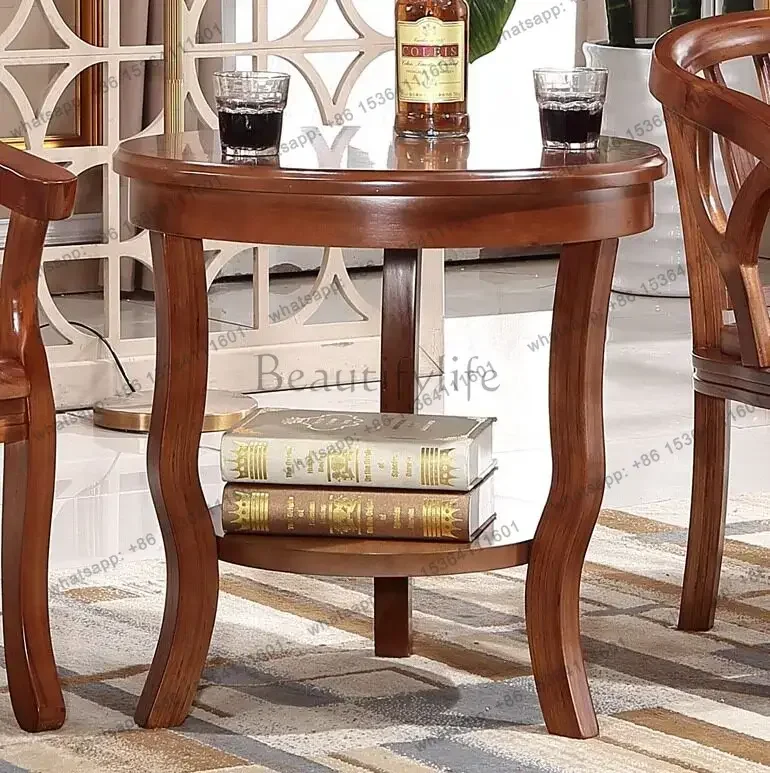 Solid Wood Dining Chair with Armrest Simple Desk Backrest Computer Casual Coffee Negotiation Table and Chair Set