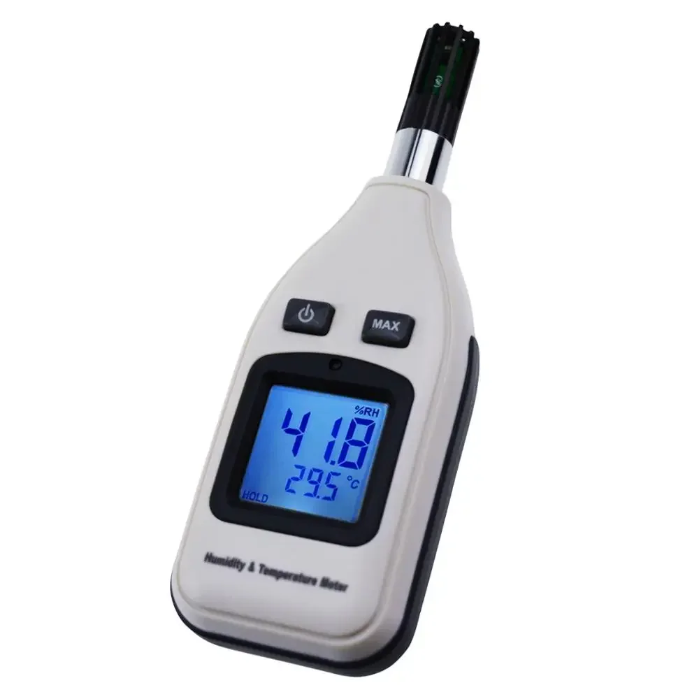 

For Handheld Digital Humidity & Temperature Meter 0~100% RH/ -30~70degC (-22~158degF) Display Backlight Moisture Small Tester