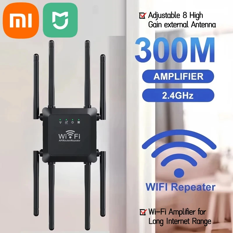 

Xiaomi Mijia 300M Wi-Fi повторитель Wi-Fi усилитель 802.11N 2,4 ГГц беспроводной усилитель сигнала умный удлинитель мощности для офиса и дома