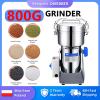 DIVEDEER 800g Grains Spices Hebals Cereals Coffee Dry Food Grinder Mill Grinding Machine Gristmill Flour Powder Crusher