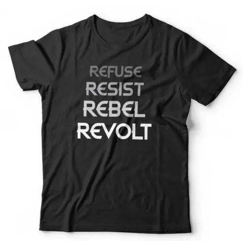 Refuse Resist Rebel Revolt Tshirt Unisex & Kids - Conspiracy, Government, N.W.O