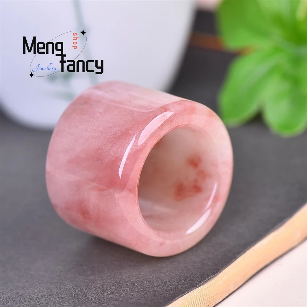 Natural Golden Silk Jade Wrench Men's Ring Simple Exquisite Best Selling Fashion Luxury Fine Jewelry Holiday Gift Handicraft