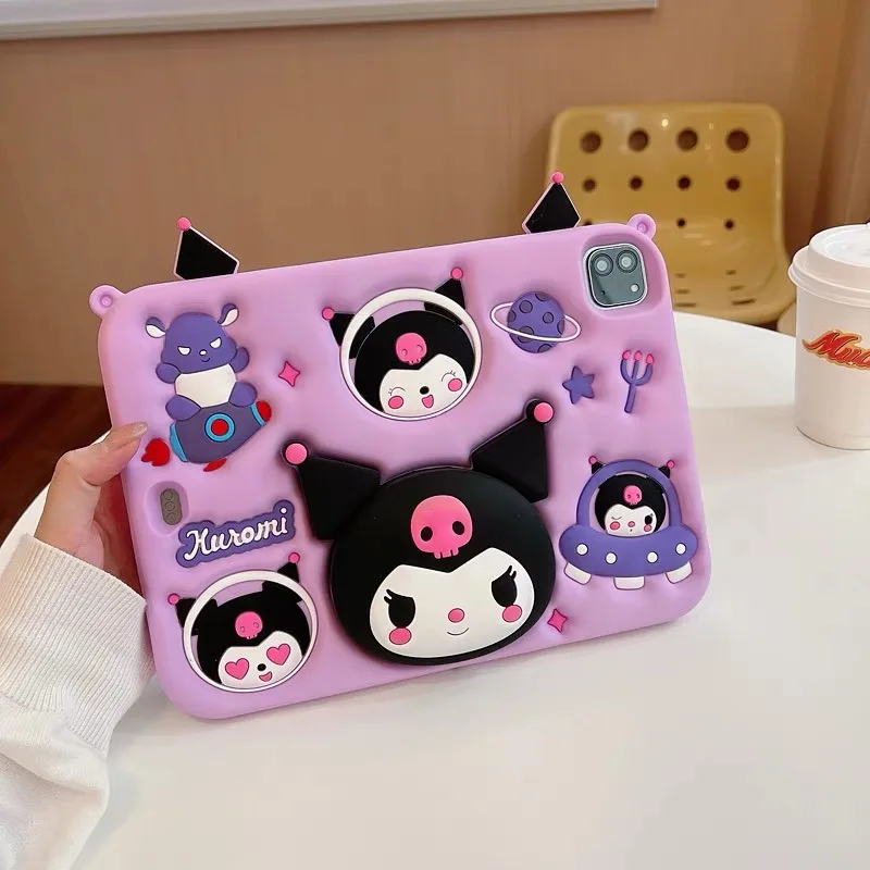 Kawaii Sanrio Kuromi IPad na IPad Air 5 2022 10 Air 4 Mini 2020 10.2 9 8 IPad Pro 11 Cartoon silikonowy futerał