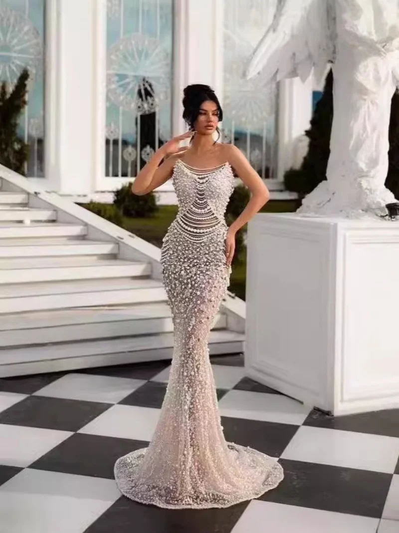 strapless pearl sequin maxi dress gold Ready for Xmas? Lainey Satin Pearls Beaded Dress #fy... | lainey gold it exudes elegance and glamour Strapless Pearl Detail Sequin Maxi