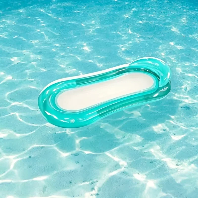 Inflatable Mesh Floating Hammock Lounge Chair Net Bed With Headrest For Swimming Pool Lake Sea Outdoor Water Surface Relax