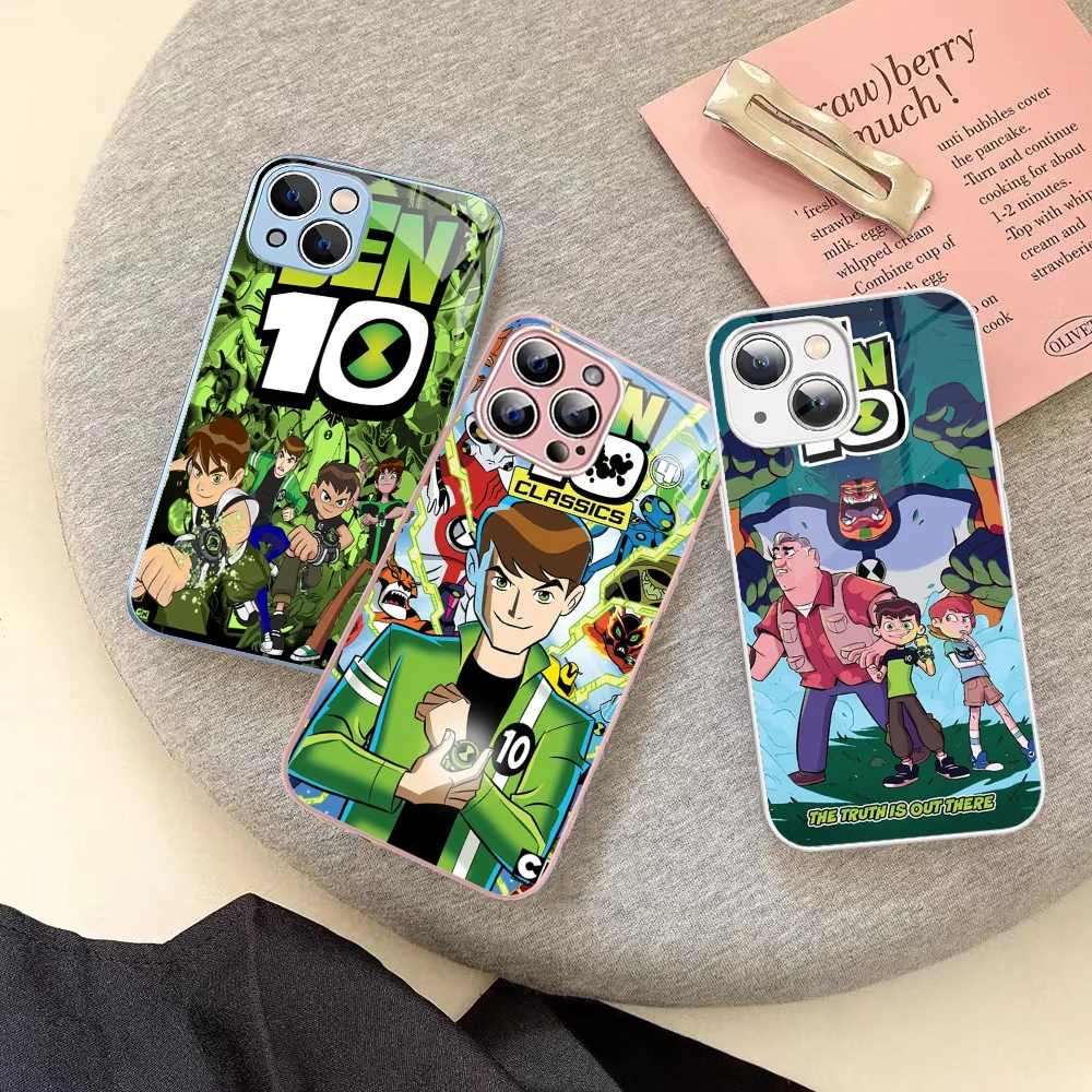 B-Ben Cartoon 10 Phone Case Tempered Glass For iphone 14 13 12 11 Pro Mini XS MAX 14Plus X XS XR Fundas