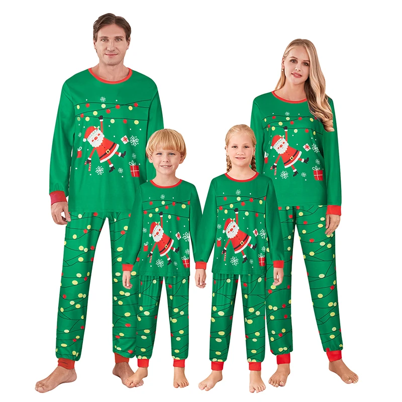 

Christmas Family Matching Pajamas Set with Reindeer Print Cozy Long Sleeve Tops and Pants for Holiday Loungewear