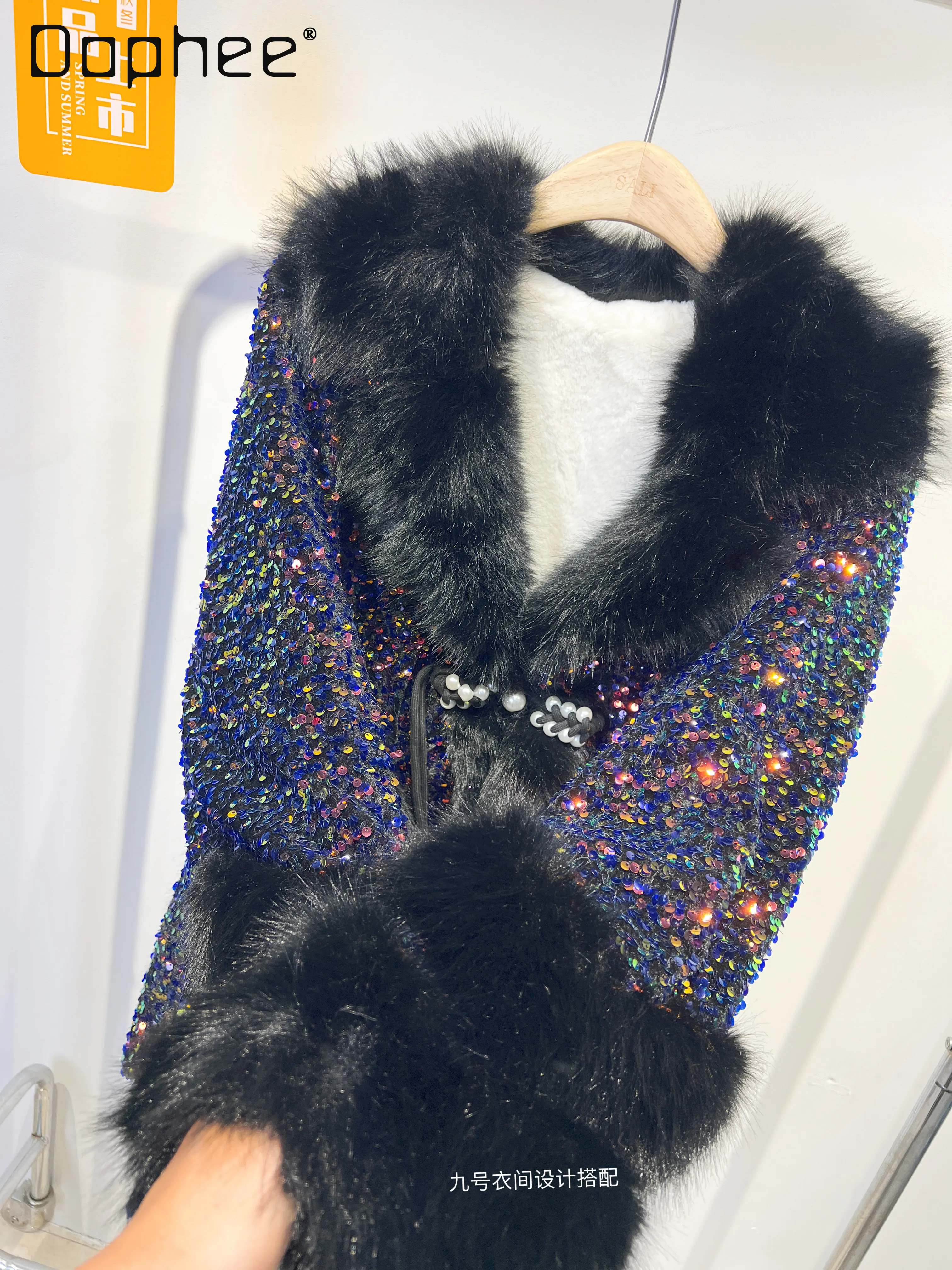 2025 شتاء جديد فاخر الثقيلة الترتر ريكس الأرنب الفراء الدافئة فضفاضة سميكة الأوروبية المنك معطف العلامة التجارية العصرية فو الفراء معطف #2