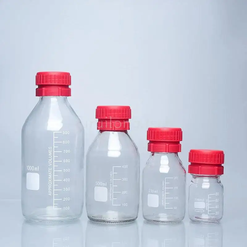 GL45 Transparent Glass Reagent Bottle Double-Layer Cap PP Polypropylene Butyl Lithium Bottle Sampling Bottle