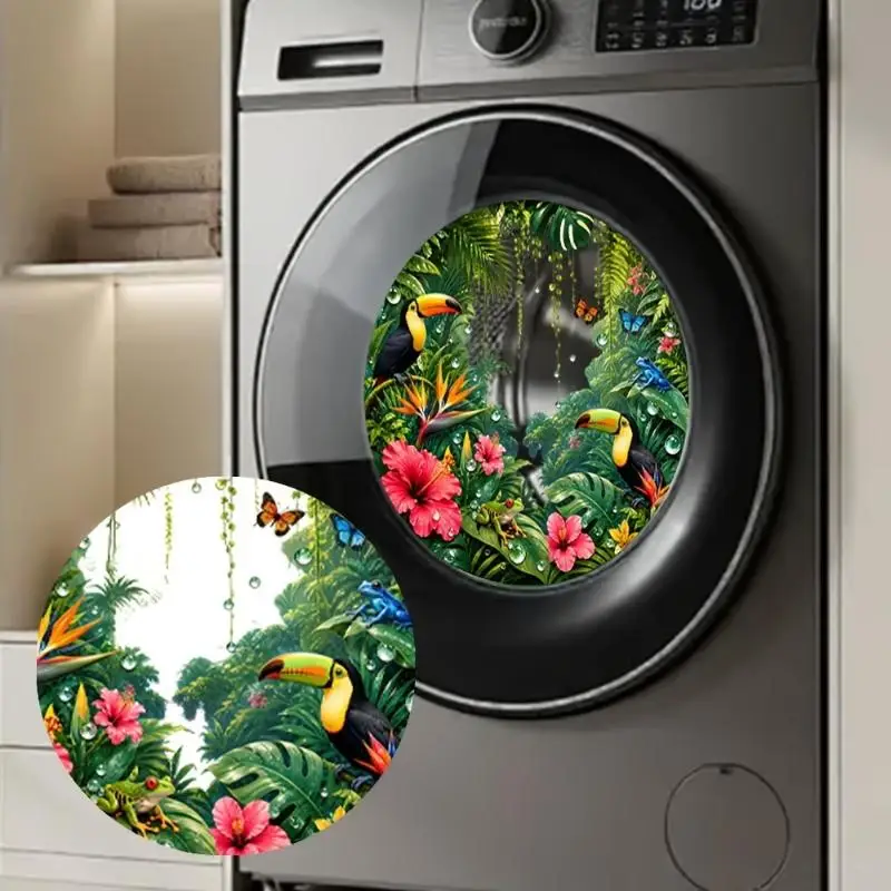 Peel Stick Unique Pattern Washing Machine Decor Sticker For Monotonous Appliance Surface Balcony Home Decor