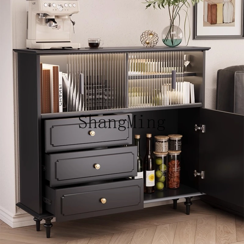 

SM cabinet integrated against the wall multi-functional storage living room small vertical cabinet sofa coffee cabinet
