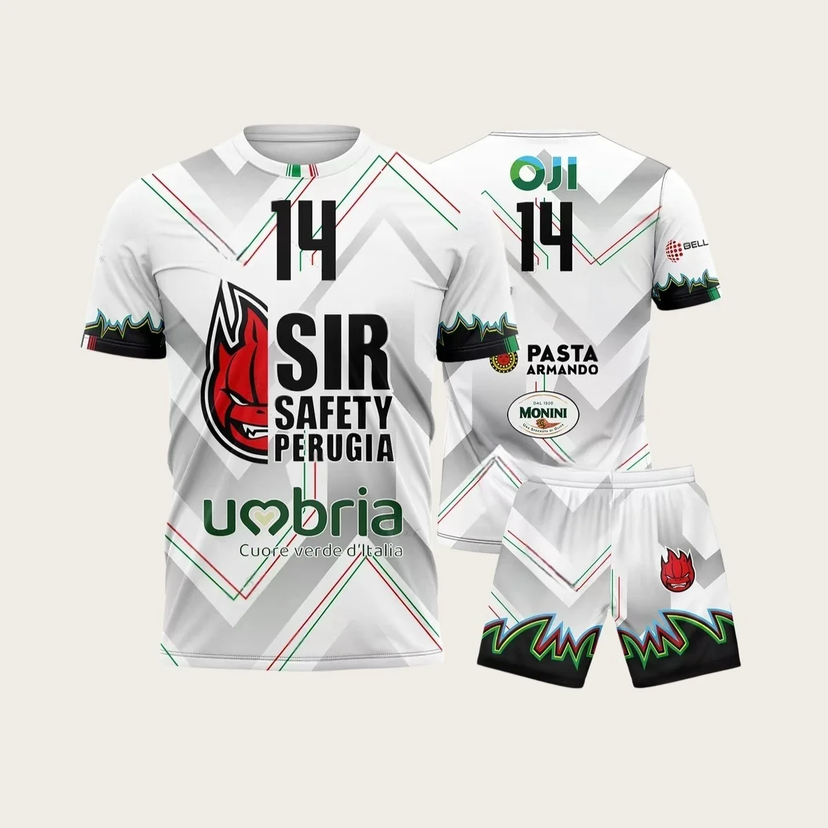 Sommer Neuer Stil 3D-Gedrucktes Perugia Volleyball-Set, Sport-T-Shirt, Shorts-Set, Komfortables Atmungsaktives Set, Familien-Outfit – Detail 7