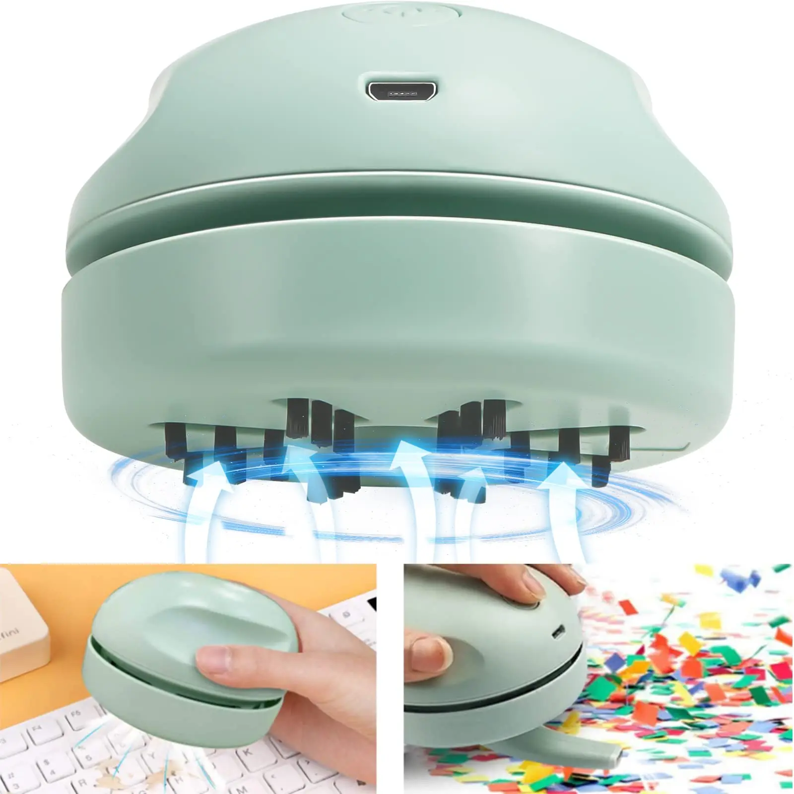 Mini Desktop Vacuum Cleaner,USB Charging Keyboard Vacuum Cleaner with Vacuum Nozzle ,Office Cordless Desk Dust Sweeper