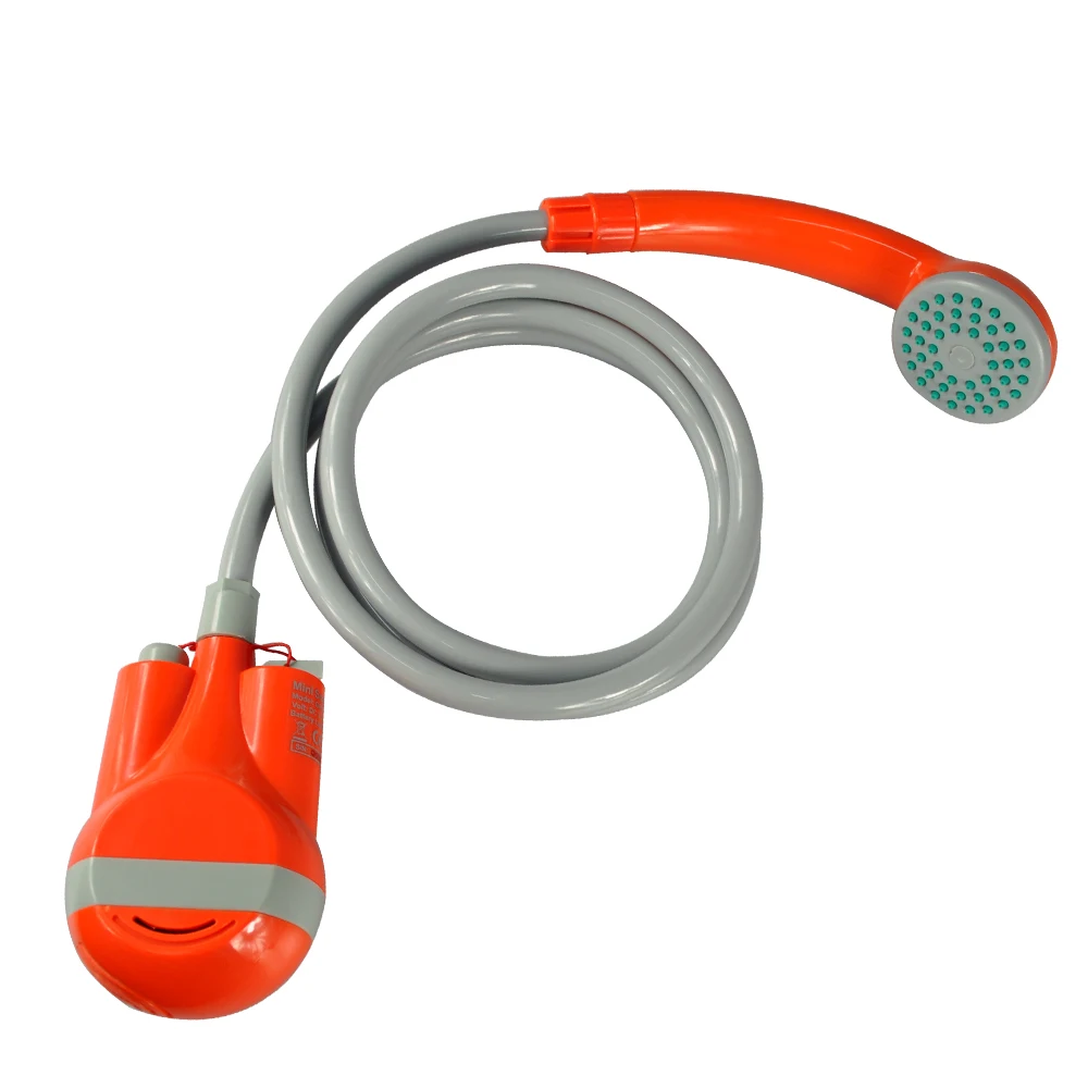 

Portable Outdoor Shower Battery Powered Compact Handheld Rechargeable Camping Showerhead Pumps Water From Bucket Into Steady