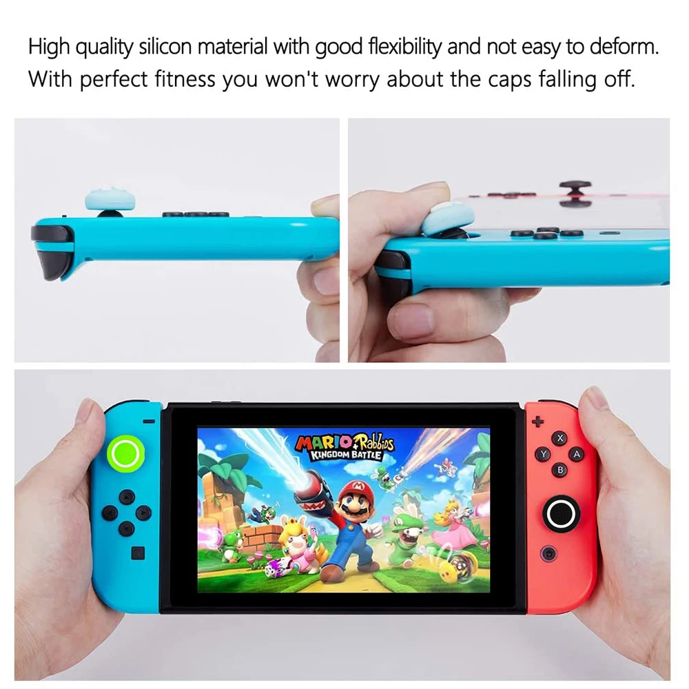 2pcs Silicone Analog Thumb Grip Caps Compatible with Nintendo Switch OLED/Switch Lite/Switch Joystick Protective Cover