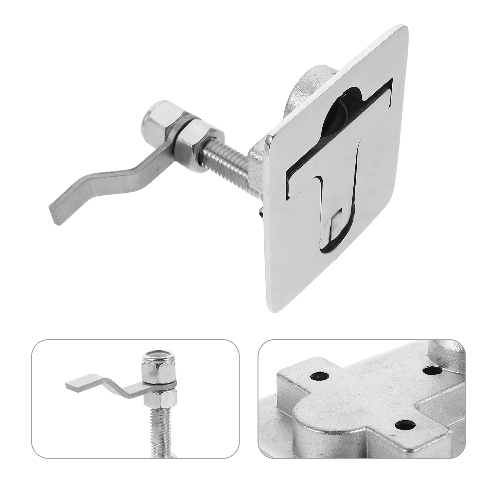 

1Set Boat Latch Lock Stainless Steel Marine Floor Buckle Flush Pull Handle Hatch Latch Durable for Yachts Rvs Cabinets