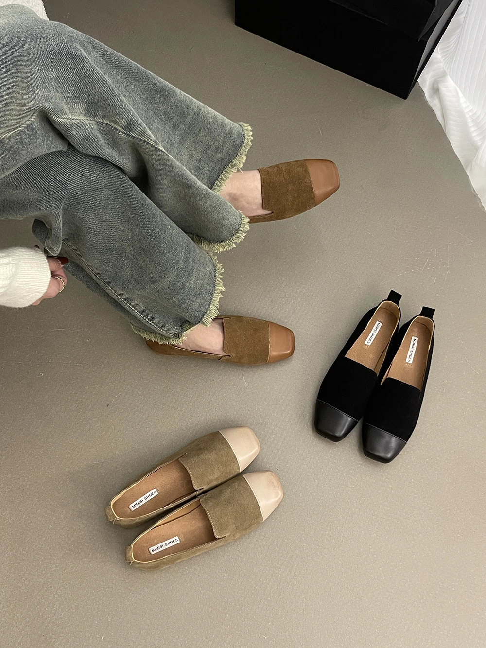 

Round Toe Women Loafers Mary Janes Mixed Color 2024 New Arrivals Sexy Party Flat Heeled Fashion Autumn Spring Dress Shoes Woman