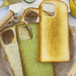 3D Fun Matcha Buckwheat Toast Couple Phone Case for iPhone 15 Pro Max 14 Plus 13 12 Mini 11 Soft Anti Drop Protective Back Cover