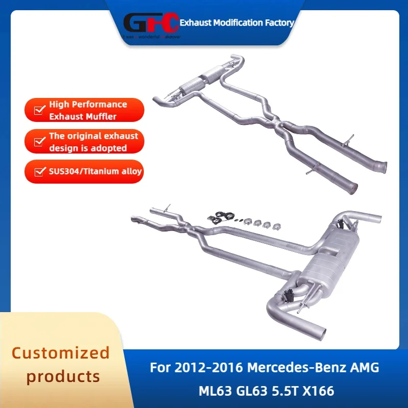 

GFC Catback Valvetronic Muffler for Mercedes-Benz AMG ML63 GL63 X166 2012-2016 High-Performance Exhaust System Car Accessories